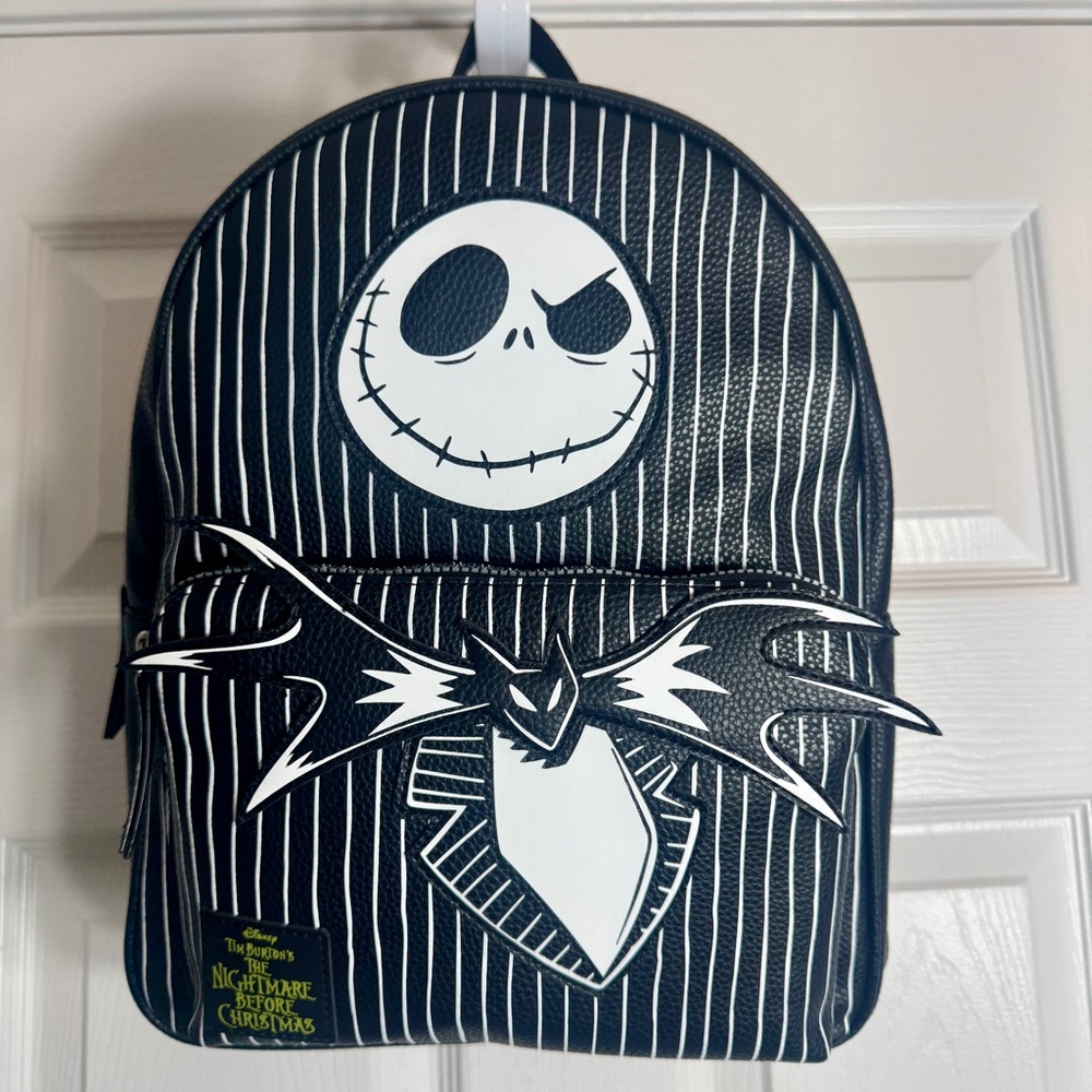 NWT. Disney The Nightmare Before Christmas Backpack. pinstripe backpack bag